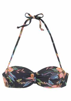 Lascana B&uuml;gel-Bandeau-Bikini-Top Bikini Oberteil Damen anthrazit