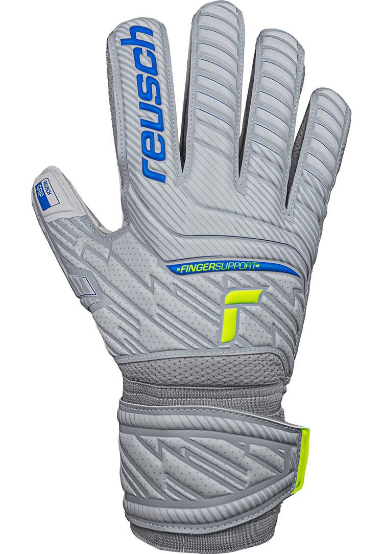 Reusch Reusch Attrakt Grip Finger Support Torwarthandschuhe - vapor gray/safety yello - 0 | SportScheck
