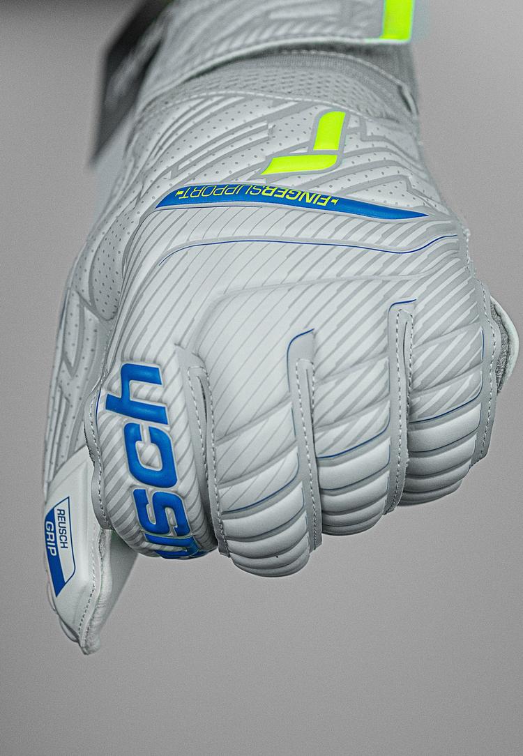 Reusch Reusch Attrakt Grip Finger Support Torwarthandschuhe - vapor gray/safety yello - 3 | SportScheck