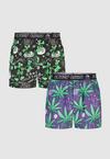 Lousy Livin 2Pack Boxershorts Outer Weedy Unterhose Herren - Black
