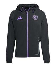 adidas Manchester United Vis Tech Travel Jacke Trainingsjacke Herren schwarzlila