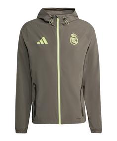 adidas Real Madrid Vis Tech Travel Jacke Trainingsjacke Herren graugelb