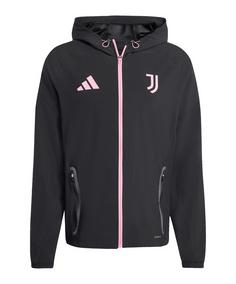 adidas Juventus Turin Vis Tech Travel Jacke Trainingsjacke Herren schwarzrosa