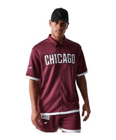 New Era NBA Snap Button Chicago Bulls Hemd T-Shirt Herren rot