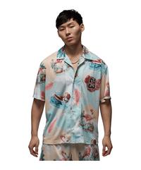 Nike Essentials Printed Camp T-Shirt Beige T-Shirt Herren - beigeblau