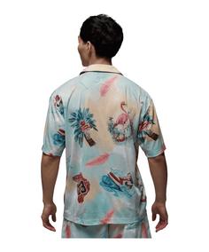 Rückansicht von Nike Essentials Printed Camp T-Shirt Beige T-Shirt Herren beigeblau