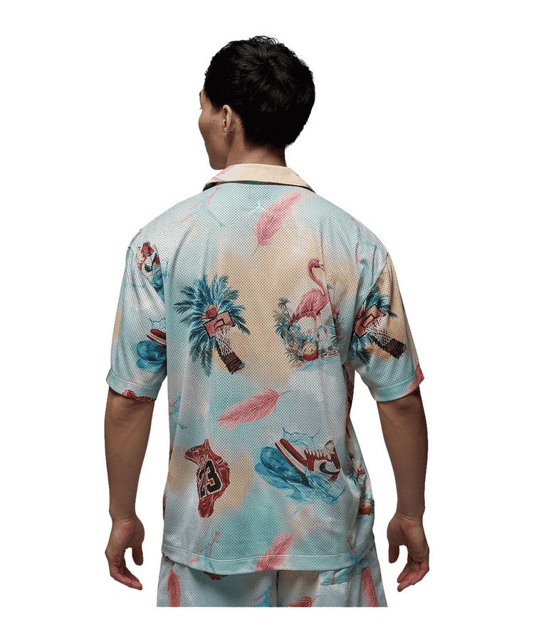 Nike Nike Essentials Printed Camp T-Shirt Beige T-Shirt Herren - beigeblau - 0 | SportScheck