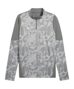 PUMA teamCUP Training 1/4 Zip Sweatshirt Funktionssweatshirt Herren grau
