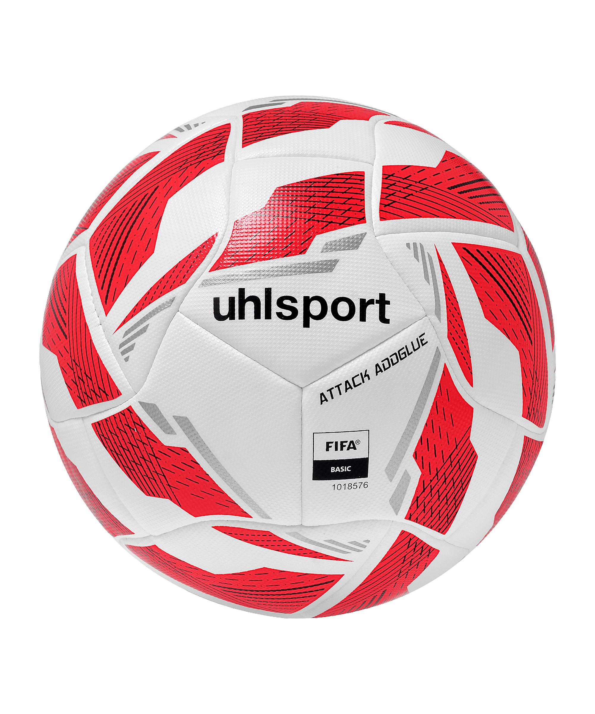Uhlsport Attack Addglue Trainingsball Wei&szlig; Fu&szlig;ball - weissrot