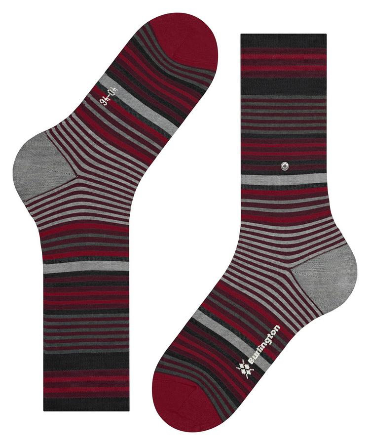 Burlington Burlington Stripe SO Socken Herren - berry (8433) - 2 | SportScheck