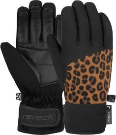 Reusch Beatrix R-TEX® XT Junior Skihandschuhe Kinder 7054 black / brown leopard