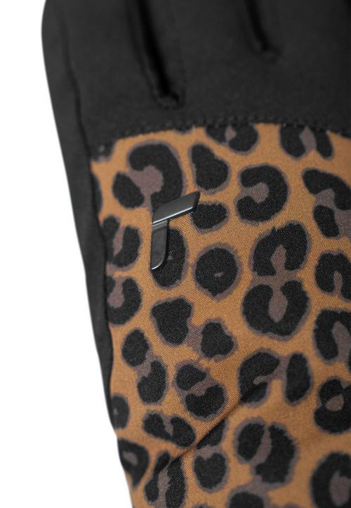 Rückansicht von Reusch Beatrix R-TEX® XT Junior Skihandschuhe Kinder 7054 black / brown leopard