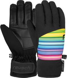 Reusch Beatrix R-TEX® XT Junior Skihandschuhe Kinder 7492 black/multicol lines