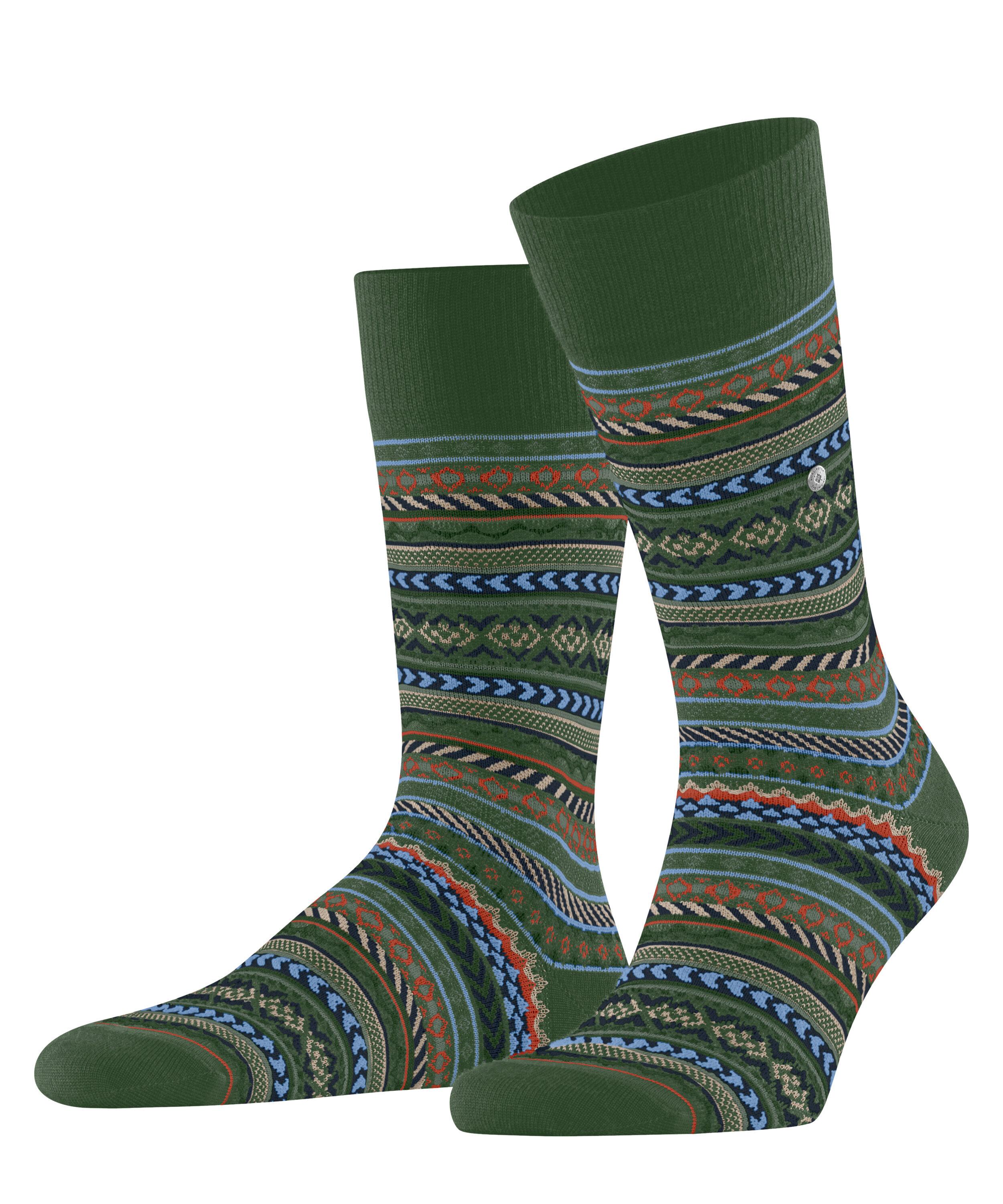 Burlington Fair Isle SO Socken Herren - asparagus (7045)