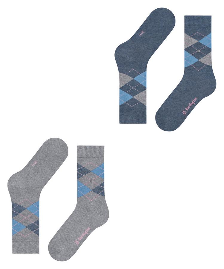 Burlington Burlington Everyday Argyle SO 2-Pack Socken Damen - arctic mel. (3267) - 2 | SportScheck