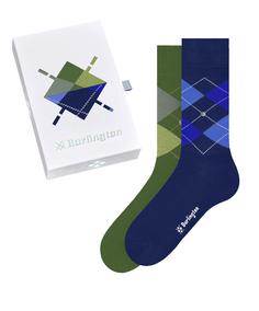 Burlington Basic Gift Box Argyle 2-Pack SO Freizeitsocken Herren metal (0079)