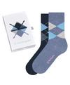 Burlington Basic Gift Box Argyle 2-Pack SO Socken Damen - metal (0079)