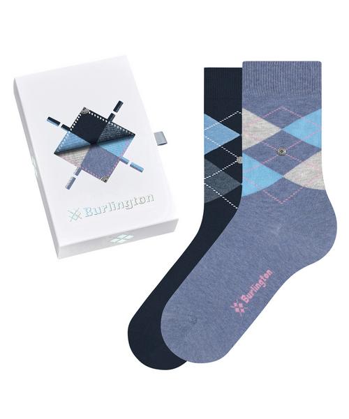 Burlington Basic Gift Box Argyle 2-Pack SO Socken Damen