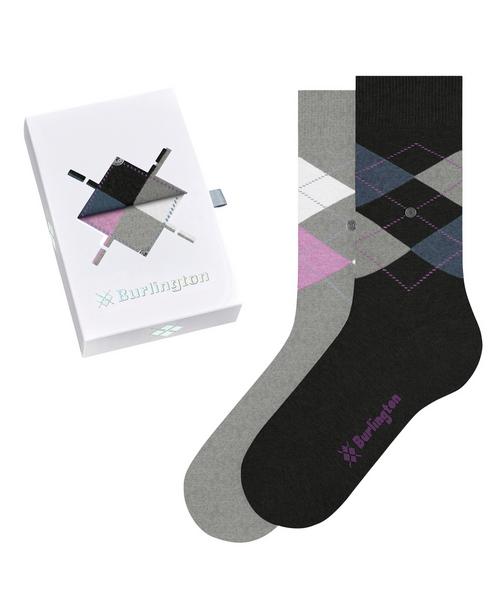 Burlington Basic Gift Box Argyle 2-Pack SO Socken Damen