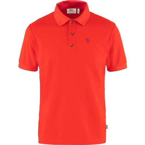 Rückansicht von FJÄLLRÄVEN Crowley Piqué T-Shirt Herren Dunkelrot