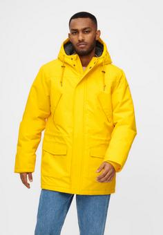 Rückansicht von Derbe Festholm Winterjacke Herren lemon chrome/lava smoke