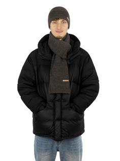 Rückansicht von normani Montreal Beanie Braun meliert