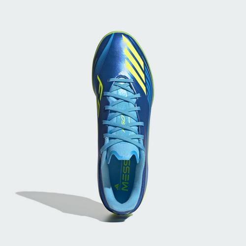 Rückansicht von adidas F50 Messi League TF Fußballschuh Fußballschuhe Royal Blue / Solar Yellow / Semi Blue Burst