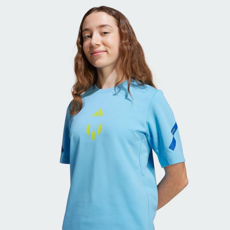 adidas adidas MESSI ZNE KIDS T-SHIRT T-Shirt Kinder - Semi Blue Burst / Semi Solar Yellow - 0 | SportScheck