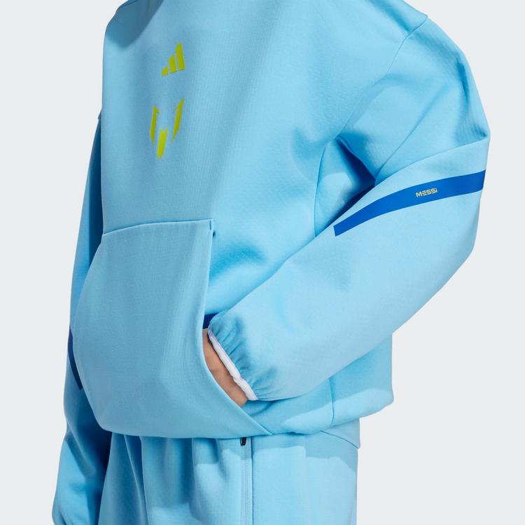 adidas adidas MESSI ZNE HOODIE KIDS Sweatshirt Hoodie Kinder - Semi Blue Burst / Semi Solar Yellow - 0 | SportScheck