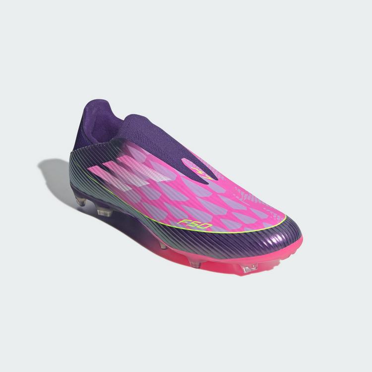 adidas adidas F50 LEAGUE Laceless FG Fu&szlig;ballschuh Fu&szlig;ballschuhe - Purple / Cloud White / Lucid Lemon - 2 | SportScheck