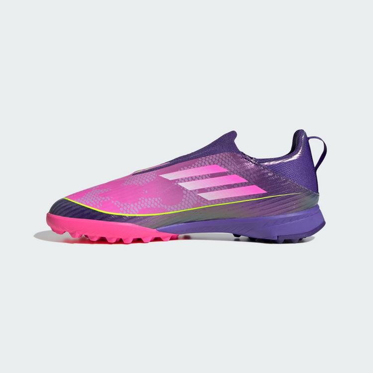 adidas adidas F50 LEAGUE Laceless Kids TF Fu&szlig;ballschuh Fu&szlig;ballschuhe Kinder - Purple / Cloud White / Lucid Lemon - 4 | SportScheck