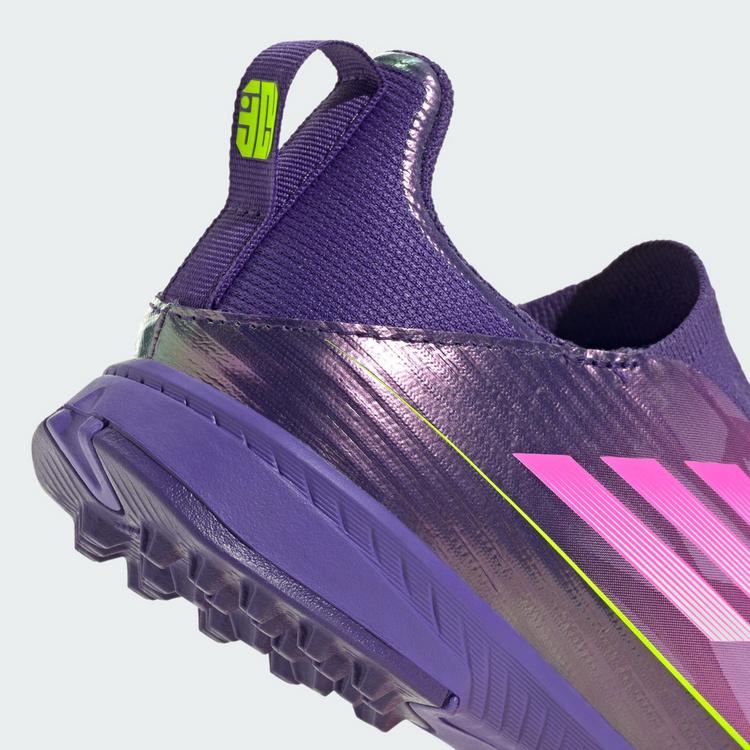 adidas adidas F50 LEAGUE Laceless Kids TF Fu&szlig;ballschuh Fu&szlig;ballschuhe Kinder - Purple / Cloud White / Lucid Lemon - 6 | SportScheck