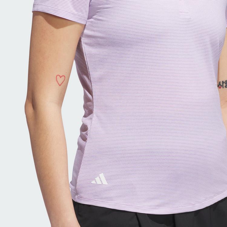 adidas adidas Damen Ottoman Kurz&auml;rmeliges Poloshirt Funktionsshirt Damen - Powder Plum - 1 | SportScheck