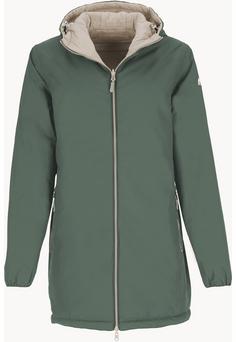 Rückansicht von PRO-X elements IDA Regenmantel Damen Dunkelgrün/Greige