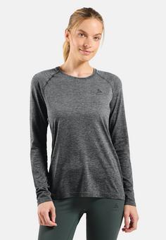 Rückansicht von Odlo ESSENTIAL SEAMLESS Laufshirt Damen stone grey melange(10753)