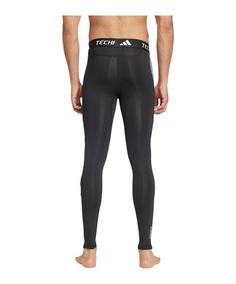 Rückansicht von adidas Techfit 3-Stripes Tight Thermounterhose Herren schwarz