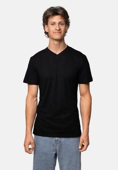 Rückansicht von DANISH ENDURANCE Basic V-Neck T-Shirt Herren schwarz