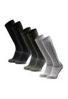 DANISH ENDURANCE Knee-High Merino Hiking Socken - black light grey green