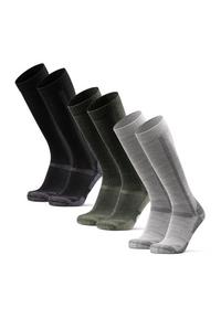 DANISH ENDURANCE Knee-High Merino Hiking Socken - black light grey green