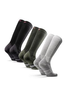Rückansicht von DANISH ENDURANCE Knee-High Merino Hiking Wandersocken black light grey green