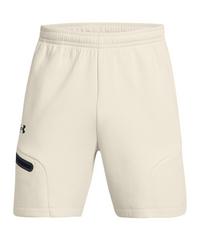 Under Armour Unstoppable Fleece Short Wei&szlig; Laufshorts Herren - weissschwarz