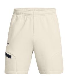 Under Armour Unstoppable Fleece Short Weiß Laufshorts Herren weissschwarz