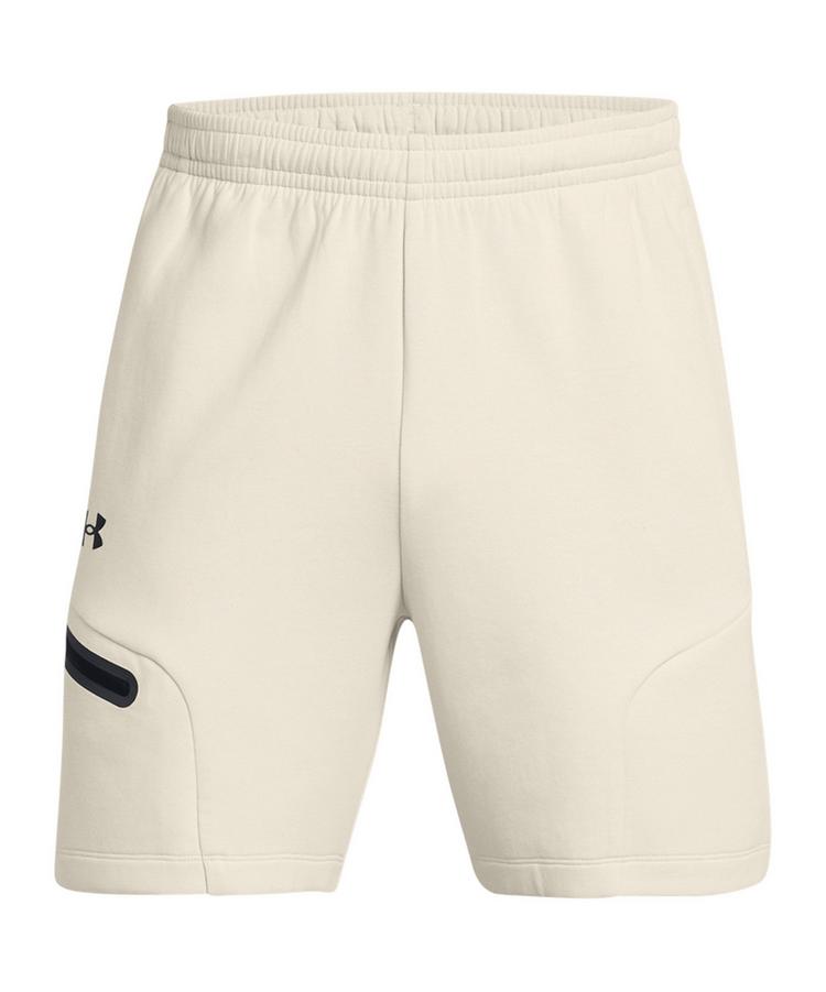 Under Armour Under Armour Unstoppable Fleece Short Wei&szlig; Laufshorts Herren - weissschwarz - 0 | SportScheck