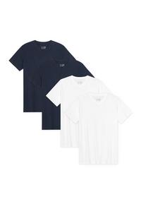 DANISH ENDURANCE Basic V-Neck T-Shirt Herren - white_dark navy