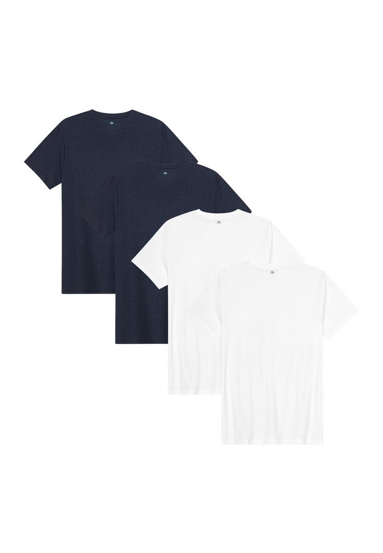 DANISH ENDURANCE DANISH ENDURANCE Basic Crew Neck T-Shirt Herren - white_dark navy - 0 | SportScheck