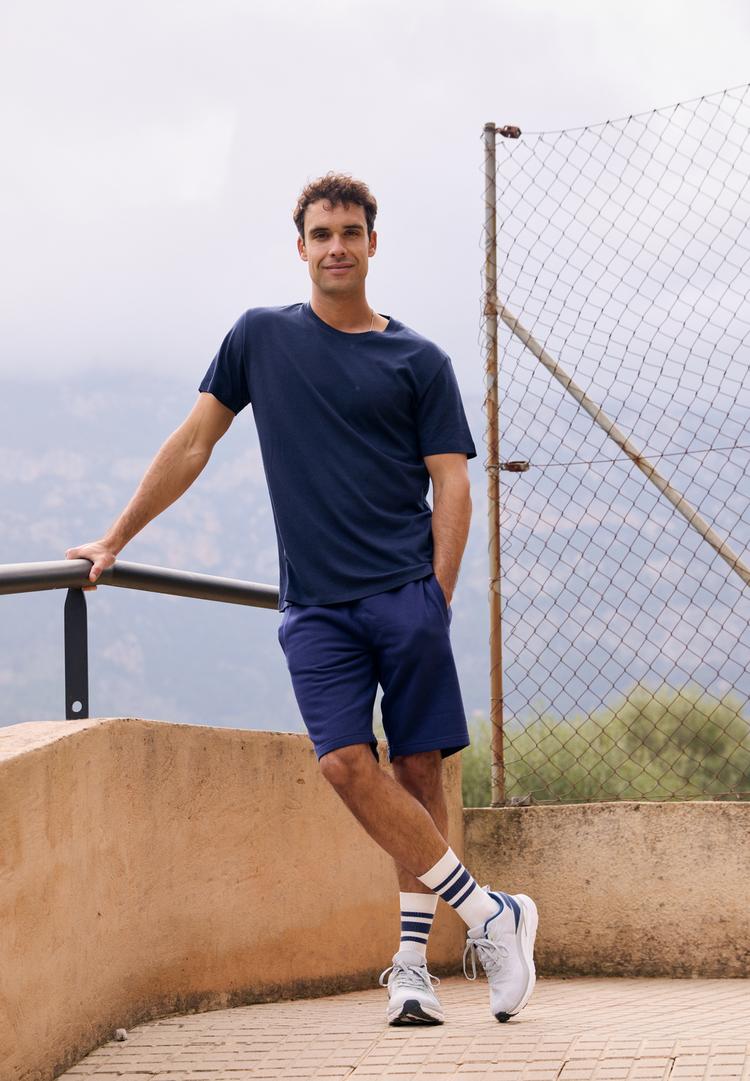 DANISH ENDURANCE DANISH ENDURANCE Basic Crew Neck T-Shirt Herren - white_dark navy - 0 | SportScheck