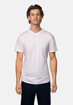 Rückansicht von DANISH ENDURANCE Basic V-Neck T-Shirt Herren weiß