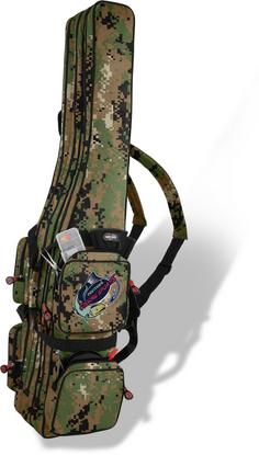 Rückansicht von normani Outdoor Sports RodBox Triple Tragetasche Digital Woodland