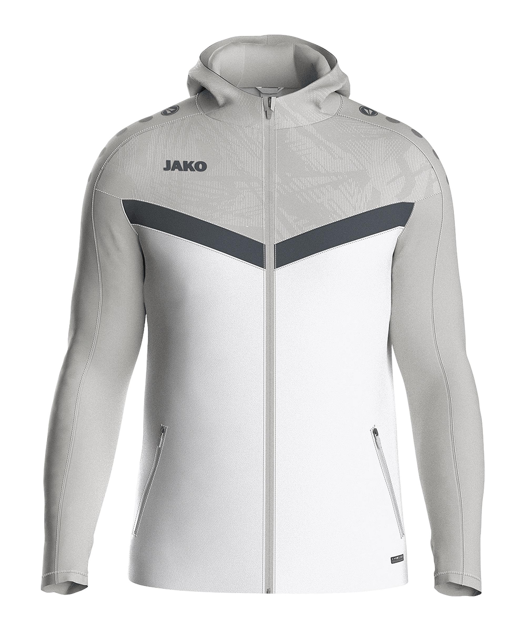 JAKO Iconic Kapuzenjacke Trainingsjacke - weissgrau