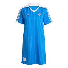 adidas Real Madrid Terrace Icons Kleid Laufkleid Damen Blue Bird / White